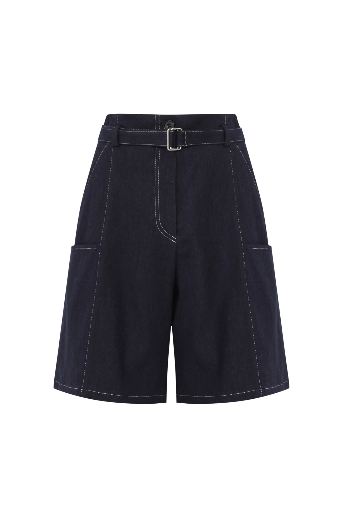 Belted Pocket Bermuda Pants