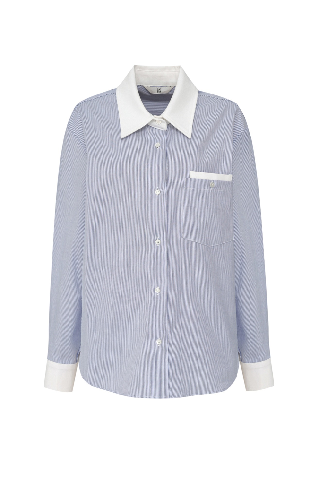 Stripe Shirt with Solid Cuff &amp; Collar 2/16 순차발송